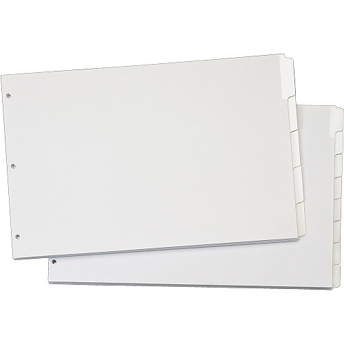 Cardinal Write 'n Erase Special Mylar Tab Dividers 5 x Divider(s) - Write-on Tab(s) - 5 Tab(s)/Set - 17.5" Divider Width x 11.50" Divider Length - Tabloid - 11" Width x 17" Length - White Divider - White Tab(s) - Reinforced Tab, Reinforced Hole, (84270CB)