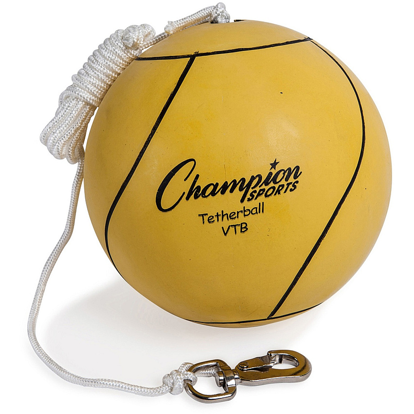 Champion Sports Yellow Tether Ball Rubber, Nylon - Yellow - 1  Each (VTB)