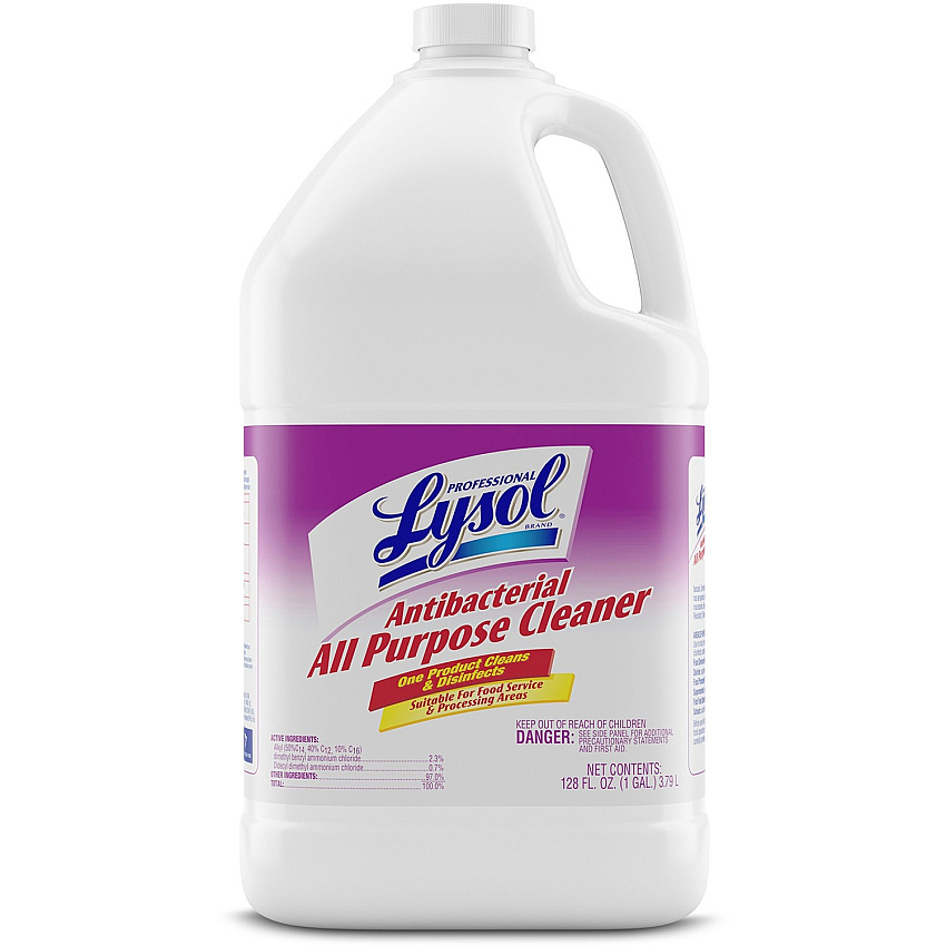 Professional Lysol Antibacterial All Purpose Cleaner Concentrate - 128 fl oz (4 quart) - Anti-bacterial, Deodorize, Disinfectant - Clear/Fluorescent Green - 1 Each (74392)