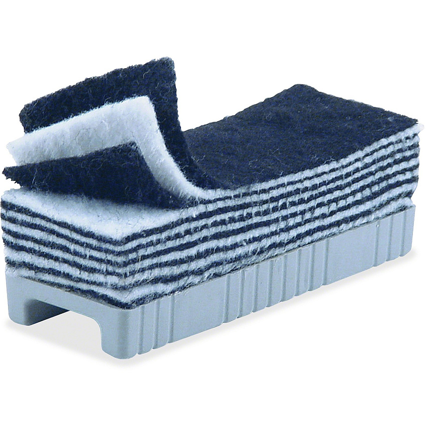 CLI Peel-away Felt Whiteboard Eraser 5" Length - Easy-grip Handle - Black, White - Felt - 1 Each (74515)