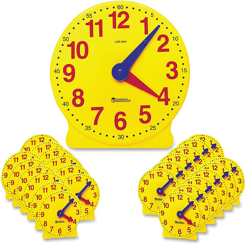 Learning Resources Classroom Clock Kit Learning Clock - Theme/Subject: Learning - 24 Pieces - Yellow (LER2102)