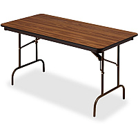Iceberg Premium Wood Laminate Folding Table Melamine Rectangle Top - Traditional Style - 300 lb Capacity - 60