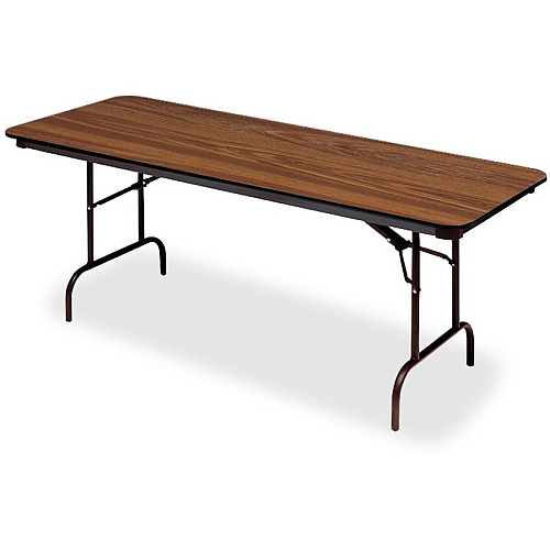 Iceberg Premium Wood Laminate Folding Table Melamine, Oak Top - 96" Table Top Width x 30" Table Top Depth - Brown, Laminated - Wood Top Material - 1 Each (55235)