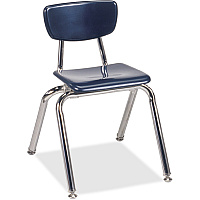 Virco 3014 Stack Chair Navy Seat Color - Plastic Seat Material - Chrome Frame Color - 4 / Carton (3014C51)