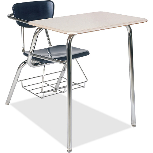 Virco Martest 3400BR Combo Desk Sandstone Rectangle Top - Four Leg Base - 4 Legs - 24" Table Top Length x 18" Table Top Width - Plastic Top Material - 2 / Carton (3400BRC5196)