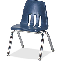 Virco Classic 9012 Stack Chair Navy Seat Color - Plastic Seat Material - Chrome Frame Color - 4 / Carton (9012C51)
