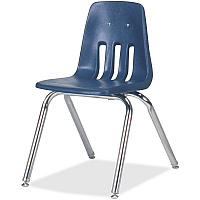 Virco Classic 9016 Stack Chair Navy Seat Color - Plastic Seat Material - Chrome Frame Color - 4 / Carton (9016C51)