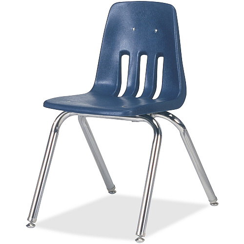 Virco Classic 9016 Stack Chair Navy Seat Color - Plastic Seat Material - Chrome Frame Color - 4 / Carton (9016C51)
