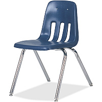 Virco Classic 9018 Stack Chair Navy Seat Color - Plastic Seat Material - Chrome Frame Color - 4 / Carton (9018C51)