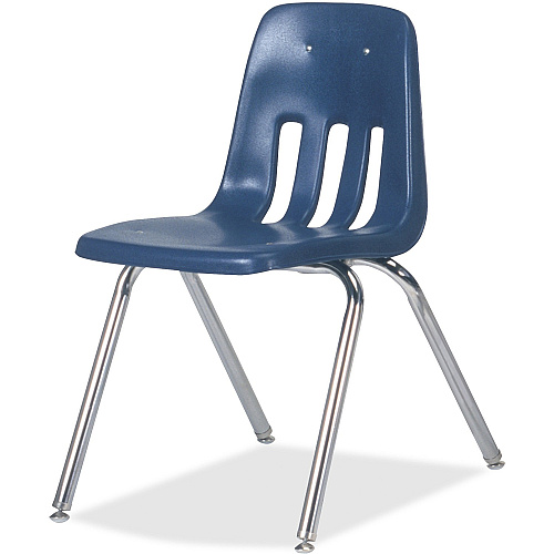 Virco Classic 9018 Stack Chair Navy Seat Color - Plastic Seat Material - Chrome Frame Color - 4 / Carton (9018C51)