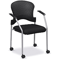 Eurotech Breeze Guest Chair Black Seat Color - Fabric Seat Material - Gray Frame Color - Steel Frame Material - 1 Each (FS8270)