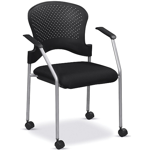 Eurotech Breeze Guest Chair Black Seat Color - Fabric Seat Material - Gray Frame Color - Steel Frame Material - 1 Each (FS8270)