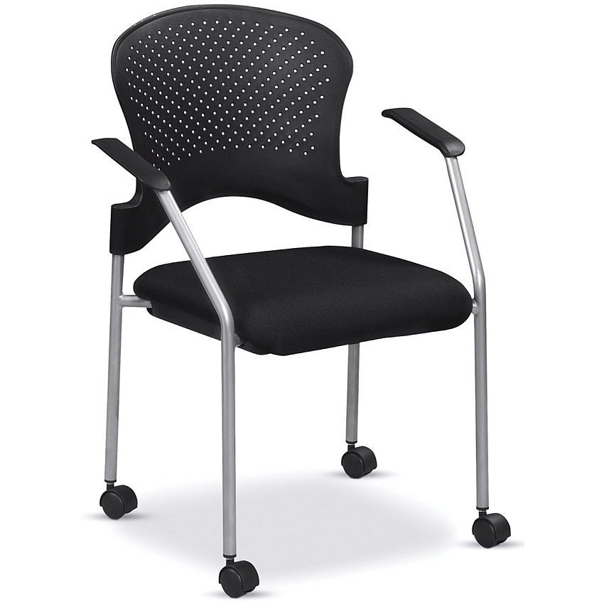 Eurotech Breeze Guest Chair Black Seat Color - Fabric Seat Material - Gray Frame Color - Steel Frame Material - 1 Each (FS8270)