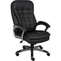Boss High Back Executive Chair Black Seat Color - Vinyl Seat Material - Black, Gray Frame Color - Nylon Frame Material - 5-star Base - 1 Each (VSBO9331)