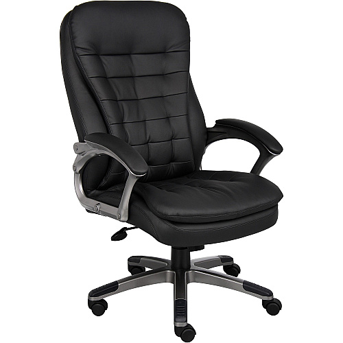 Boss High Back Executive Chair Black Seat Color - Vinyl Seat Material - Black, Gray Frame Color - Nylon Frame Material - 5-star Base - 1 Each (VSBO9331)