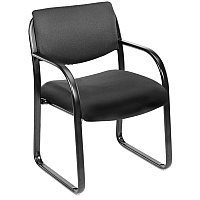 Boss Guest Chair Black Seat Color - Fabric Seat Material - Black Frame Color - Metal Frame Material - Sled Base - 1 Each (VSBO9521BK)