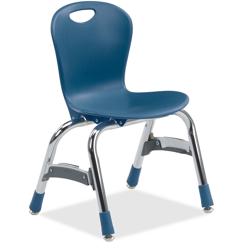 Virco Zuma ZU413 Stack Chair Navy Seat Color - Plastic Seat Material - Chrome Frame Color - 5 / Carton (ZU413BLU51)