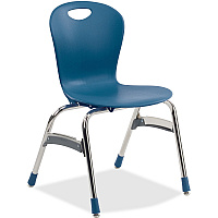 Virco Zuma ZU418 Stack Chair Navy Seat Color - Plastic Seat Material - Chrome Frame Color - 4 / Carton (ZU418BLU51)