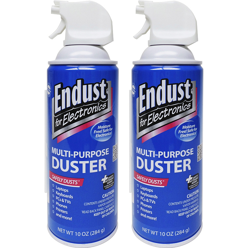 Endust 10oz Multi-Purpose Duster with Bitterant For Display Screen, Desktop Computer, Gaming Console, Electronic Equipment, Keyboard, Notebook - 10 fl oz - 2 / Pack (11407)