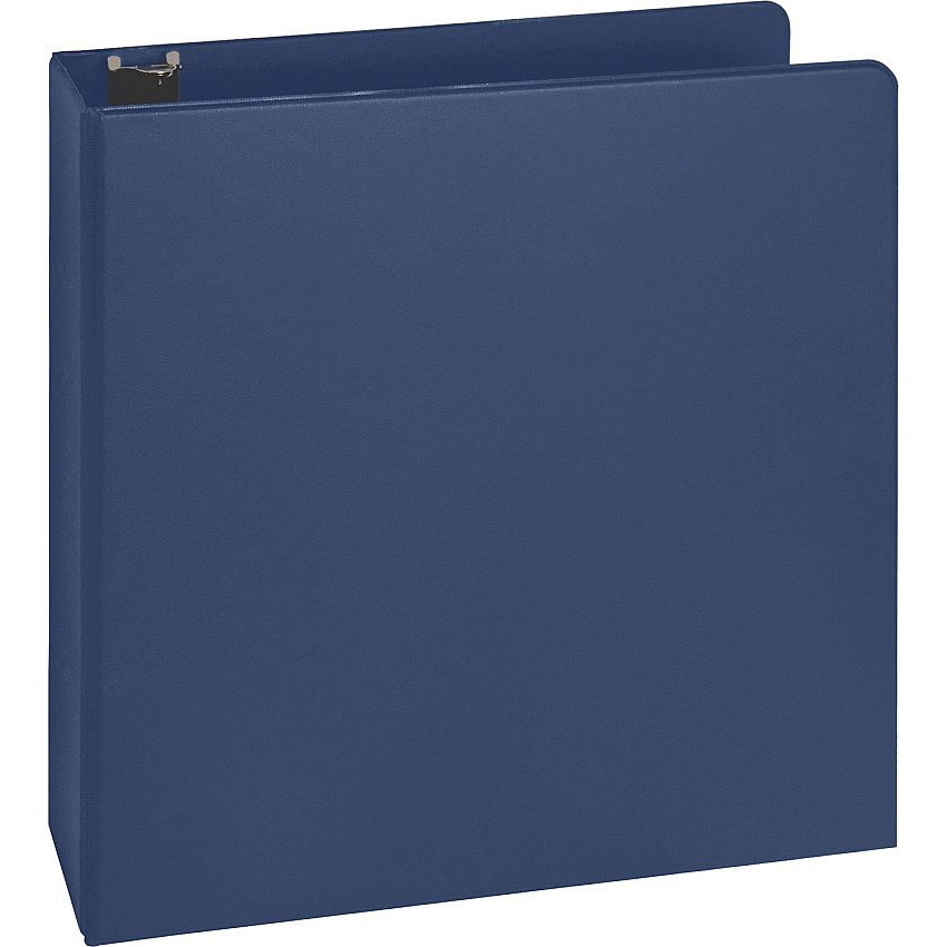 Business Source Basic Round Ring Binders 2" Binder Capacity - Letter - 8 1/2" x 11" Sheet Size - Fastener(s): Round Ring - Vinyl - Dark Blue - 1.52 lb - 1 Each (BSN16464)