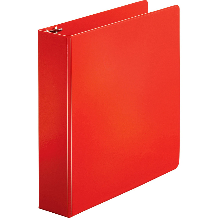Business Source Basic Round Ring Binders 2" Binder Capacity - Letter - 8 1/2" x 11" Sheet Size - Fastener(s): Round Ring - Vinyl - Red - 1.52 lb - 1 Each (BSN28660)