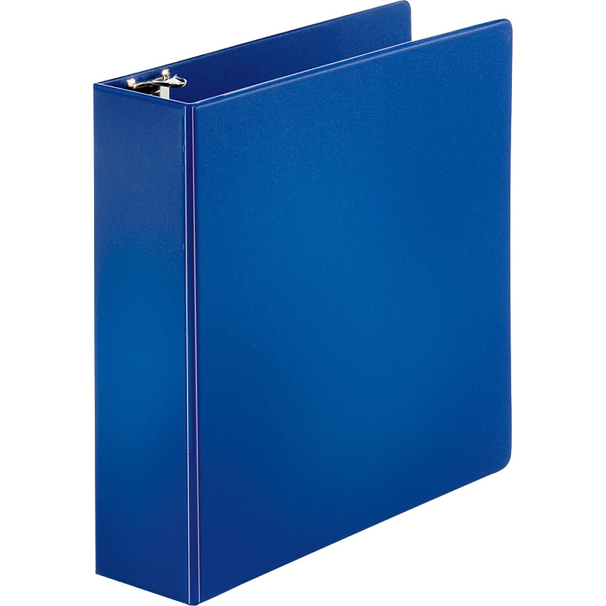 Business Source Basic Round Ring Binders 3" Binder Capacity - Letter - 8 1/2" x 11" Sheet Size - Fastener(s): Round Ring - Vinyl - Dark Blue - 1.68 lb - 1 Each (BSN28661)