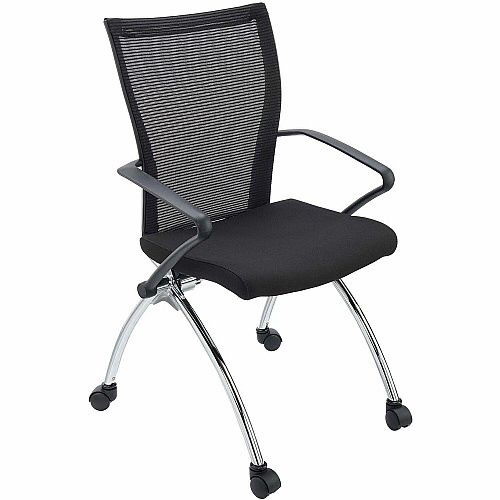 Mayline Valore High Back Training Chair Red Seat Color - Fabric Seat Material - Black Frame Color - Chrome Frame Material - 2 / Carton (TSH1BR)