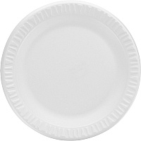 Dart Concorde Non-Laminated Dinnerware Disposable - 9" Diameter - White - Foam Body - Round - 125/Bag - 4 / Carton (9PWC)