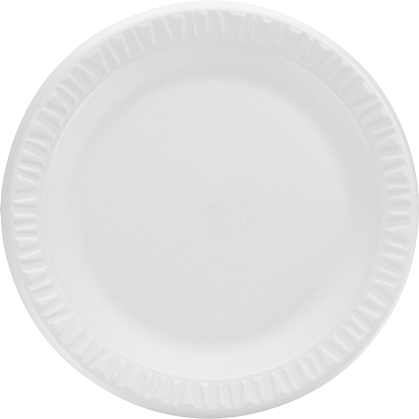 Dart Concorde Non-Laminated Dinnerware Disposable - 9" Diameter - White - Foam Body - Round - 125/Bag - 4 / Carton (9PWC)