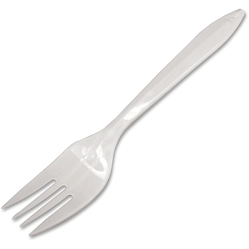 Dart Style Setter Medium-weight Plastic Cutlery Fork - Disposable - White - 1000 / Carton (F6BW)