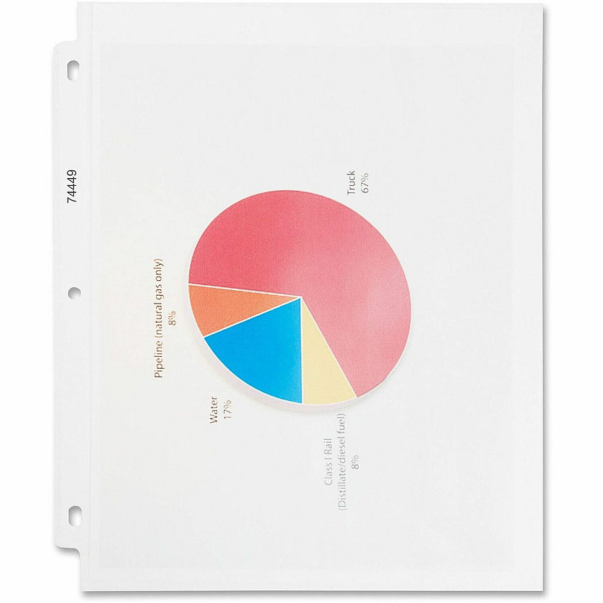Business Source Nonglare Top-loading Sheet Protectors 11" Height x 9" Width x 3.3 mil Thickness - For Letter 8 1/2" x 11" Sheet - Ring Binder - Rectangular - Clear - Polypropylene - 100 / Box (BSN74449)