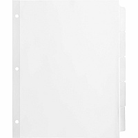 Business Source Reinforced Hole Punched Indexes 5 Write-on Tab(s) - 5 Tab(s)/Set - 3 Hole Punched - White Divider - 100% Recycled - Non-laminated, Mylar Reinforcement - 36 / Box (BSN36683)