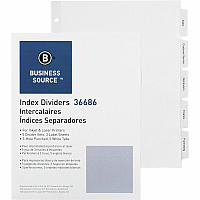 Business Source Punched Tabbed Laser Index Dividers 5 Blank Tab(s) - 5 Tab(s)/Set - 11