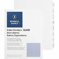 Business Source Punched Tabbed Laser Index Dividers 8 Blank Tab(s) - 8 Tab(s)/Set - 8.5