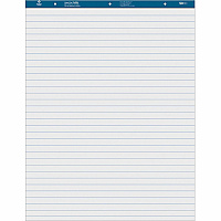 Business Source Standard Ruled Easel Pad 50 Sheets - 15 lb Basis Weight - 27" x 34" Sheet Size - White Paper - Perforated - 4 / Carton (BSN36586)