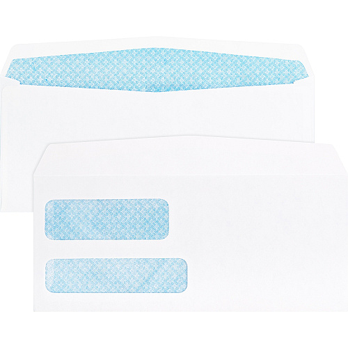 Business Source No. 9 Double Window Invoice Envelopes Double Window - #9 - 8 7/8" Width x 3 7/8" Length - 24 lb - White - 500 / Box (BSN36680)