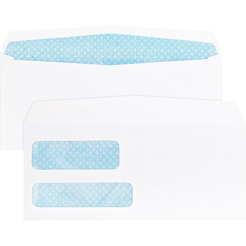 Business Source No. 9 Double Window Invoice Envelopes Double Window - #9 - 8 7/8" Width x 3 7/8" Length - 24 lb - White - 500 / Box (BSN36680)
