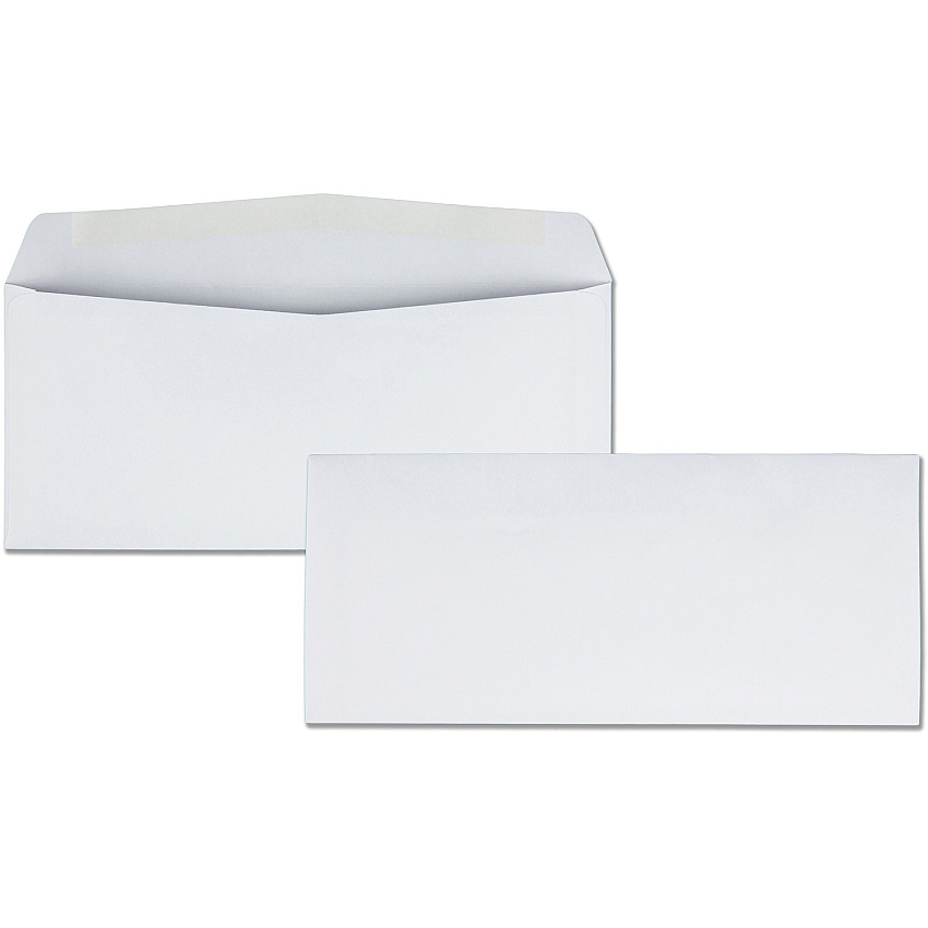 Business Source Regular Business Envelopes Commercial - #10 - 9 1/2" Width x 4 1/8" Length - 24 lb - Gummed - White - Wove - 500 / Box (BSN42250)