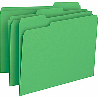 Business Source 1/3 Tab Cut Letter Recycled Top Tab File Folder 8 1/2