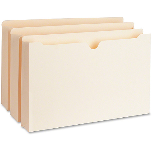 Business Source Straight Tab Cut Legal Recycled File Pocket 8 1/2" x 14" - 2" Expansion - 11 pt. - Manila - Slip Resistant, Reinforced Tab, Heavyweight Cover - 10% Recycled - 50 / Box (BSN65803)
