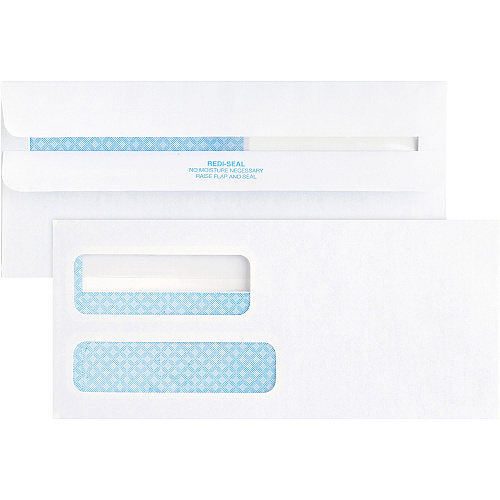 Business Source No. 9 Double Window Invoice Envelopes Double Window - #9 - 8 7/8" Width x 3 7/8" Length - 24 lb - Self-sealing - White - 500 / Box (BSN36681)