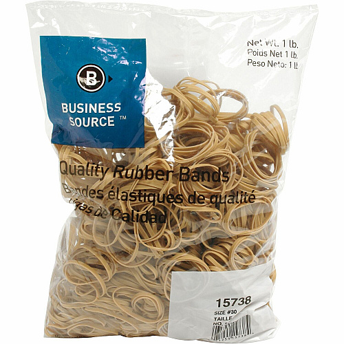 Business Source Quality Rubber Bands Size: #30 - 2" Length x 0.1" Width - Sustainable - Rubber - Crepe - 1150 / Pack (BSN15738)
