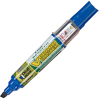 Pilot BeGreen Refillable VBoard Dry-erase Marker Broad Chisel Marker Point - Refillable - Blue Ink - 12 / Box (43915)