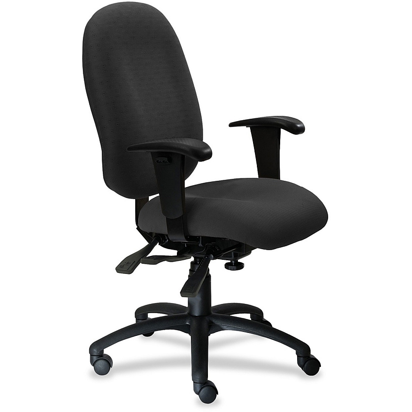9 to 5 Seating Logic 1780 High-Back Task Chair with Arms Coal Seat Color - Polyester Seat Material - Acrylic Back Material - 5-star Base - 1 Each (1780M1A4116)