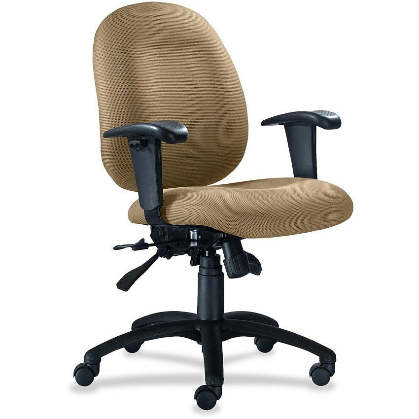 9 to 5 Seating Logic 1760 Mid-Back Task Chair with Arms Champagne Seat Color - Polyester Seat Material - Acrylic Back Material - 5-star Base - 1 Each (1760R1A4111)