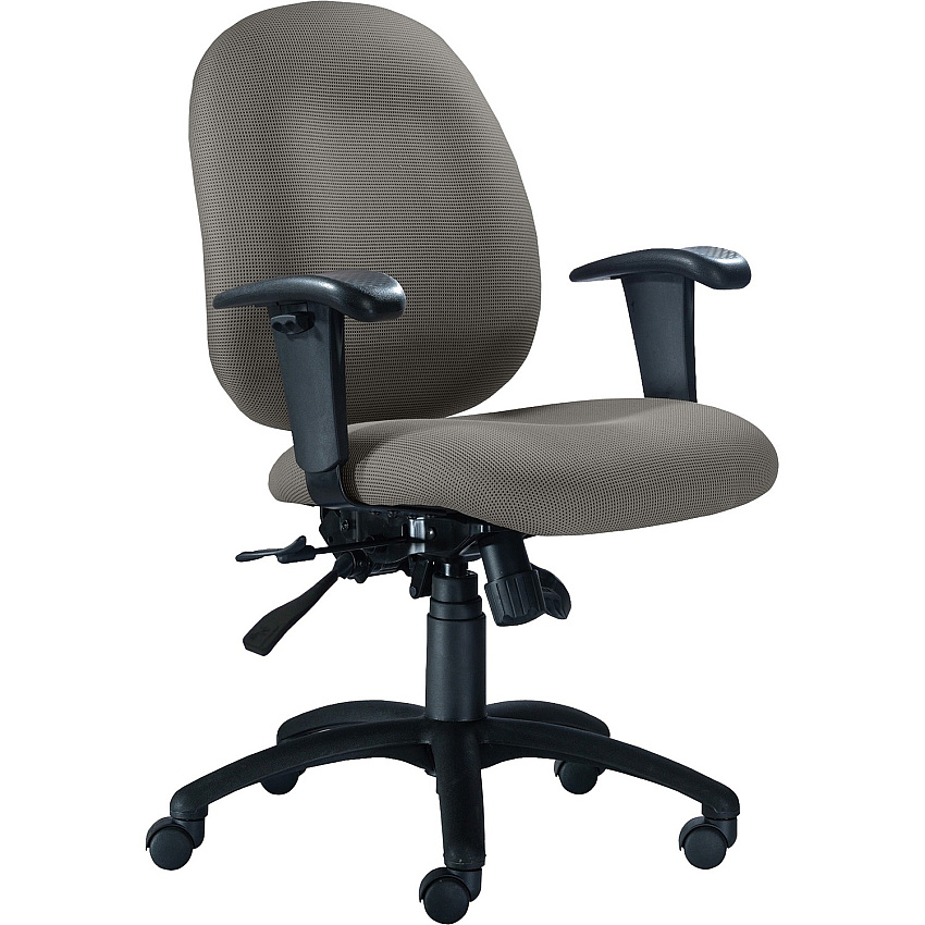 9 to 5 Seating Logic 1760 Mid-Back Task Chair with Arms Lead Seat Color - Polyester Seat Material - Acrylic Back Material - 5-star Base - 1 Each (1760R1A4113)
