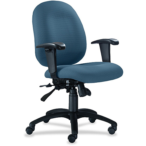 9 to 5 Seating Logic 1760 Mid-Back Task Chair with Arms Peacock Seat Color - Polyester Seat Material - Acrylic Back Material - 5-star Base - 1 Each (1760R1A4115)