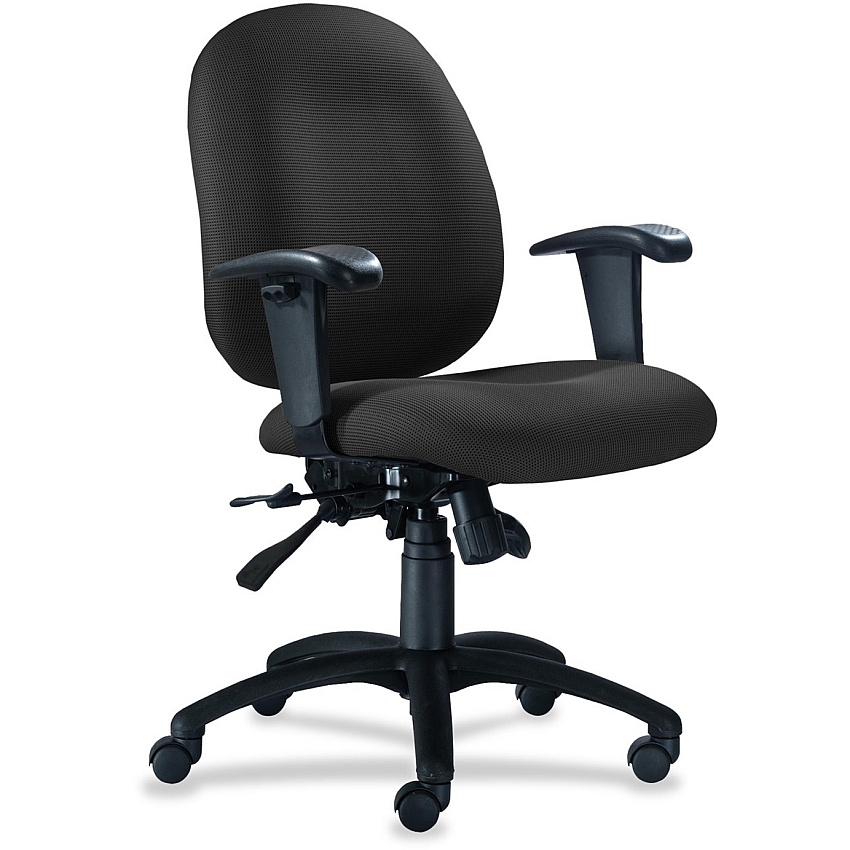 9 to 5 Seating Logic 1760 Mid-Back Task Chair with Arms Coal Seat Color - Polyester Seat Material - Acrylic Back Material - 5-star Base - 1 Each (1760R1A4116)