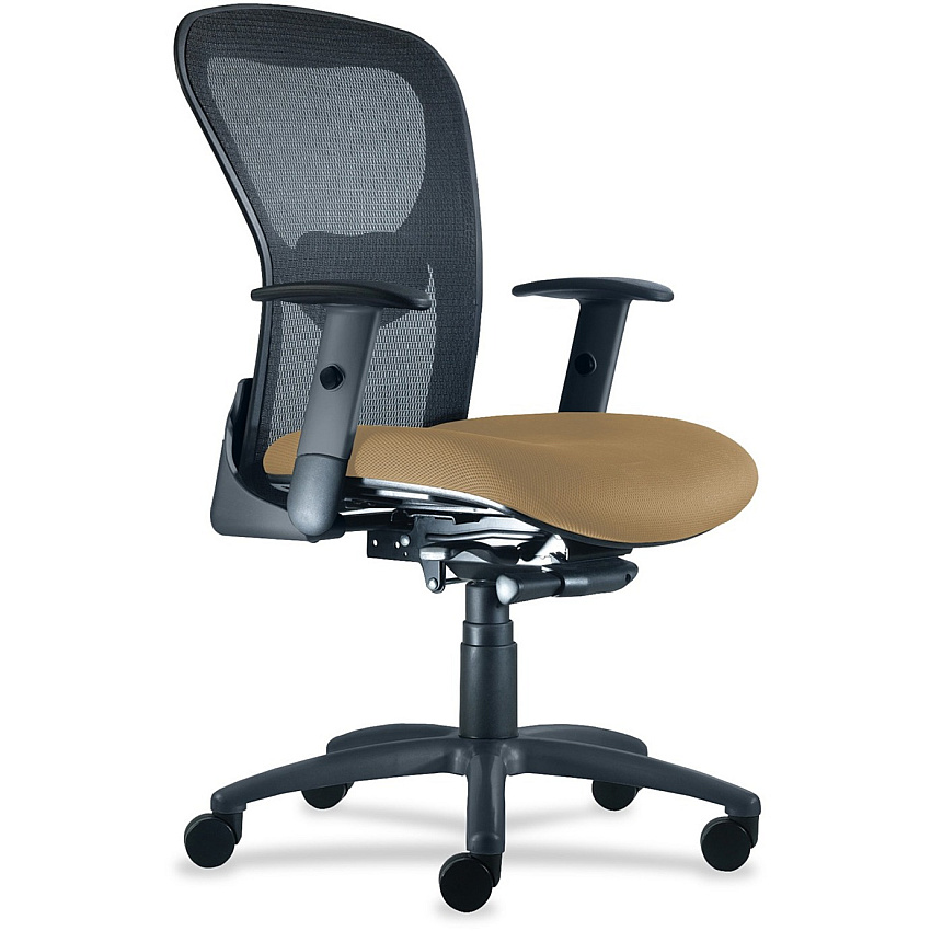 9 to 5 Seating Strata 1560 Mid Back Mesh Chair with Silver Accent Champagne Seat Color - Polyester Seat Material - Acrylic Back Material - 5-star Base - 1 Each (1560Y2A8B111)