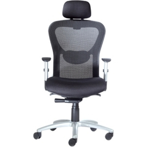 9 to 5 Seating Strata 1580 High-Back Mesh Task Chair with Headrest Champagne Seat Color - Polyester Seat Material - Acrylic Back Material - 5-star Base - 1 Each (1580Y2A8B111)